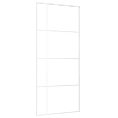 Valkoinen liukuovi esg-huurrelasi ja alumiini Macrid 90x205cm