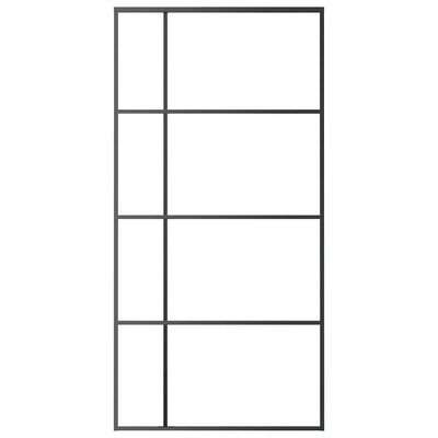 Musta liukuovi esg-huurrelasi ja alumiini Macrid 102,5x205cm