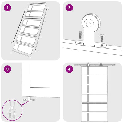 Musta liukuovi esg-huurrelasi ja alumiini Macrid 102,5x205cm