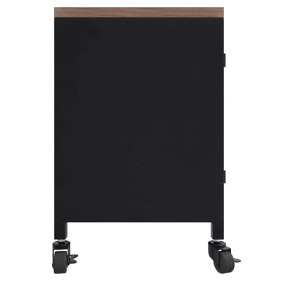 TV-taso musta 110x30x43 cm rauta ja täysi kuusi