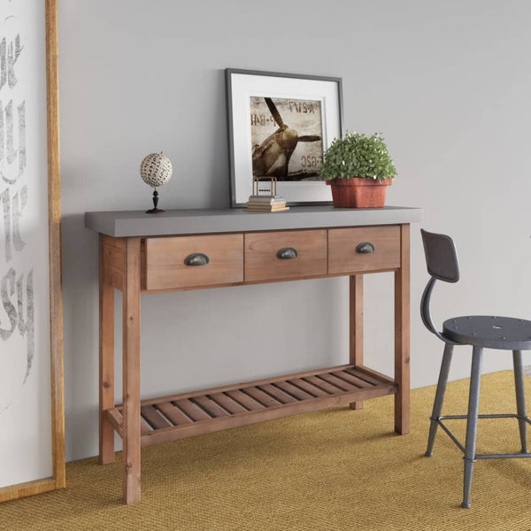 Konsolipöytä 110x35x80 cm täysi kuusi