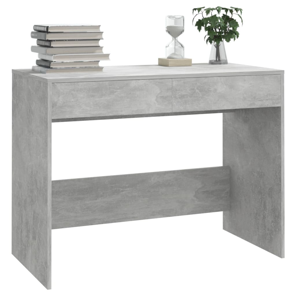 Betoninharmaa työpöytä Claudius 101x50x76,5cm (puinen)