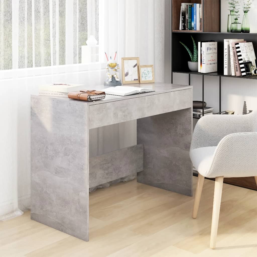 Betoninharmaa työpöytä Claudius 101x50x76,5cm (puinen)