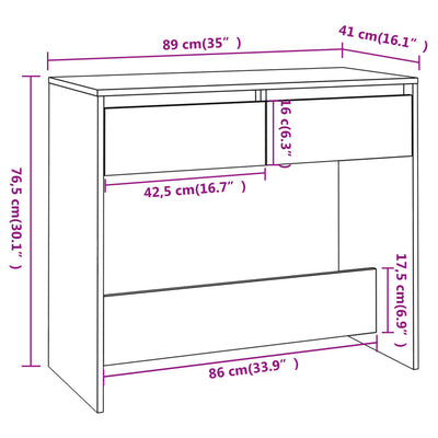 Konsolipöytä betoninharmaa 89x41x76,5 cm tekninen puu