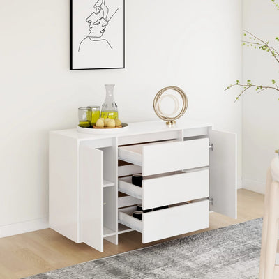 Senkki 3 vetolaatikkoa valkoinen 120x41x75 cm tekninen puu