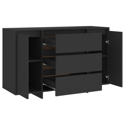 Senkki 3 vetolaatikkoa musta 120x41x75 cm tekninen puu