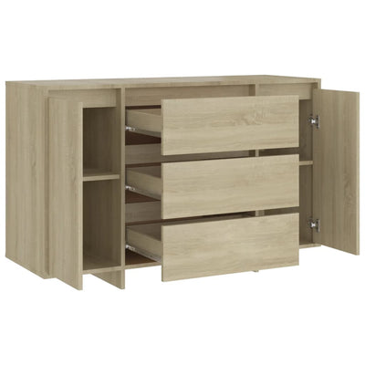 Senkki 3 vetolaatikolla Sonoma-tammi 120x41x75 cm tekninen puu