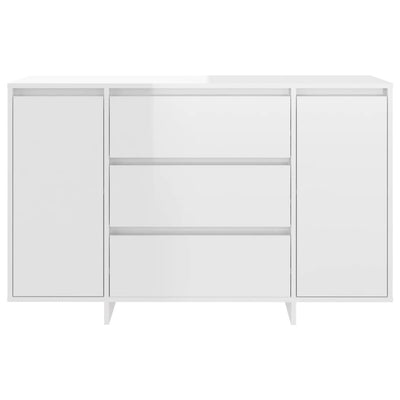 Senkki 3 vetolaatikkoa korkeak. valk. 120x41x75 cm tekninen puu