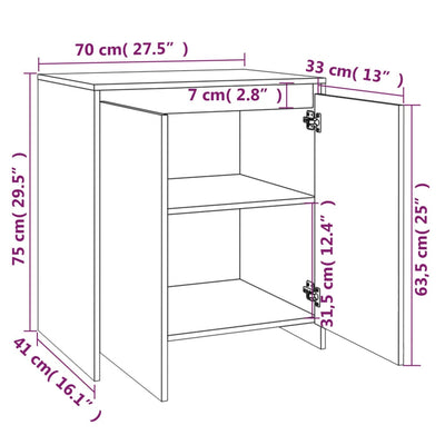Senkki betoninharmaa 70x41x75 cm tekninen puu