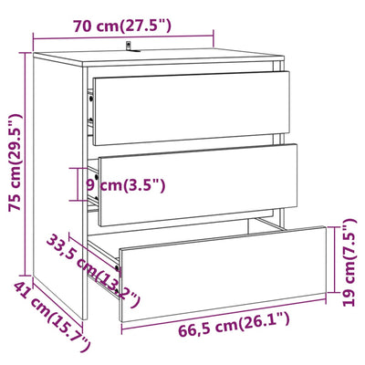 Senkki musta 70x41x75 cm tekninen puu