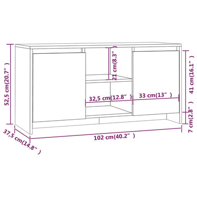 TV-taso betoninharmaa 102x37,5x52,5 cm tekninen puu