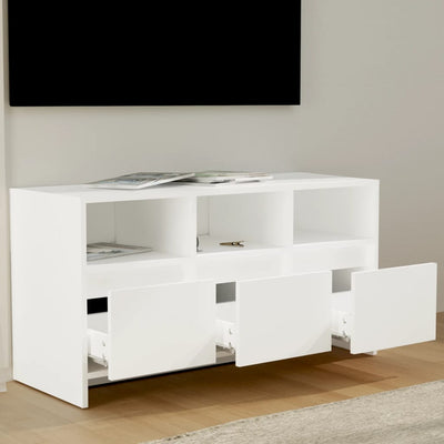 TV-taso valkoinen 102x37,5x52,5 cm tekninen puu