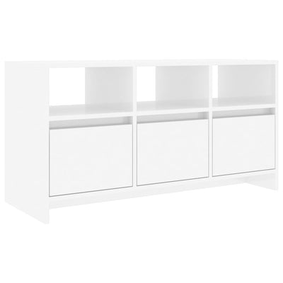 TV-taso korkeakiilto valkoinen 102x37,5x52,5 cm lastulevy