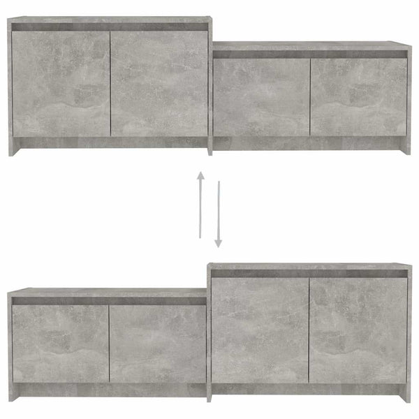 TV-taso betoninharmaa 146,5x35x50 cm tekninen puu