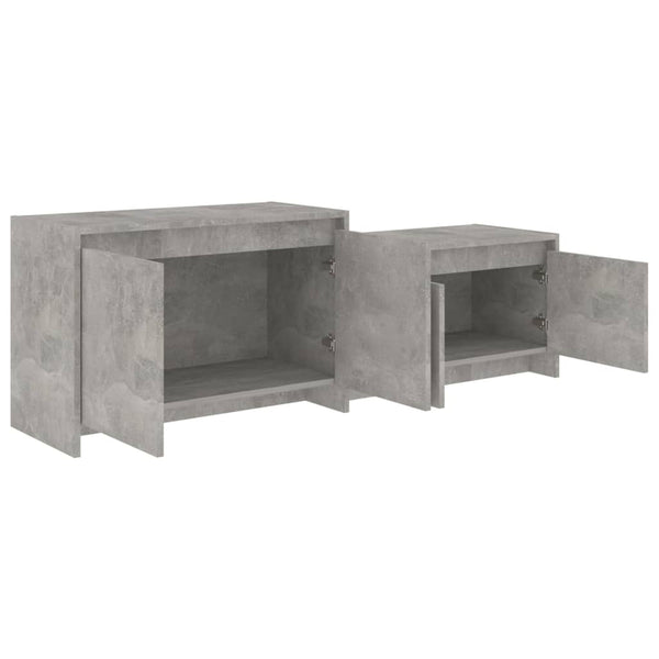 TV-taso betoninharmaa 146,5x35x50 cm tekninen puu