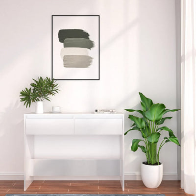 Konsolipöytä valkoinen 100x35x76,5 cm tekninen puu