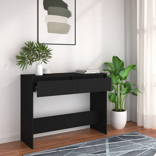Konsolipöytä musta 100x35x76,5 cm tekninen puu