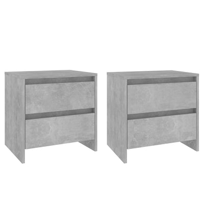 Yöpöydät 2 kpl betoninharmaa 45x34,5x44,5 cm tekninen puu