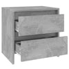 Yöpöydät 2 kpl betoninharmaa 45x34,5x44,5 cm tekninen puu