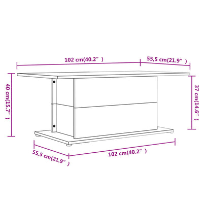 Sohvapöytä betoninharmaa 102x55,5x40 cm lastulevy