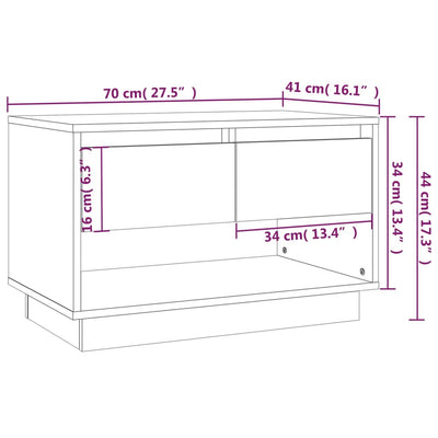 TV-taso ruskea tammi 70x41x44 cm tekninen puu