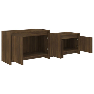 TV-taso ruskea tammi 146,5x35x50 cm tekninen puu