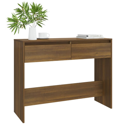 Konsolipöytä ruskea tammi 100x35x76,5 cm tekninen puu