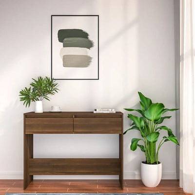 Konsolipöytä ruskea tammi 100x35x76,5 cm tekninen puu
