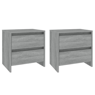 Yöpöydät 2 kpl harmaa Sonoma 45x34,5x44,5 cm lastulevy