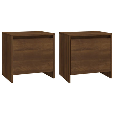 Yöpöydät 2 kpl ruskea tammi 45x34x44,5 cm lastulevy