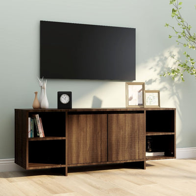 TV-taso ruskea tammi 130x35x50 cm lastulevy