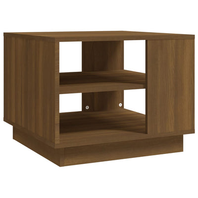 Sohvapöytä ruskea tammi 55x55x43 cm lastulevy