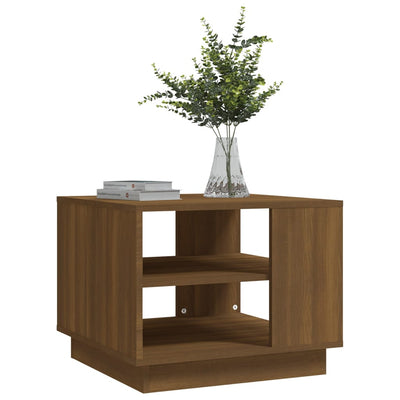 Sohvapöytä ruskea tammi 55x55x43 cm lastulevy
