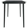 Musta puutarhan ruokapöytä Deangelo 140x70x74cm (teräs ja lasi)
