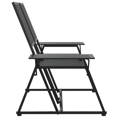 Musta puutarhapenkki Ghiunshiret 165cm (2-istuttava, teräs)