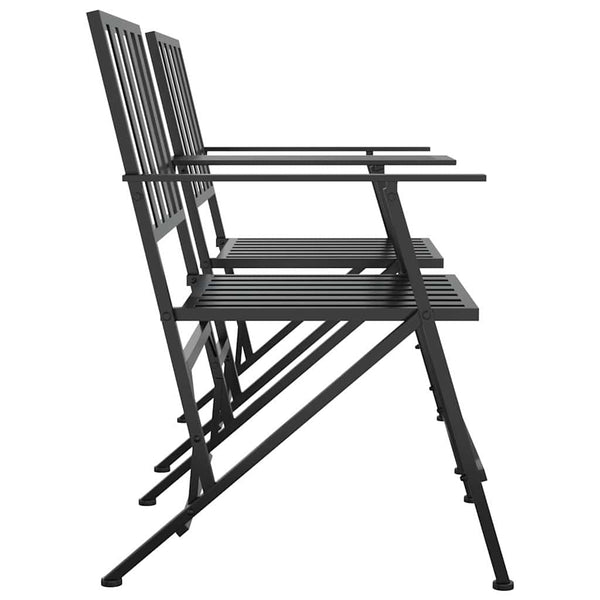 2-istuttava Puutarhapenkki kokoontaittuva 137 cm musta teräs