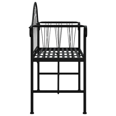 2-istuttava Puutarhapenkki 128 cm musta teräs