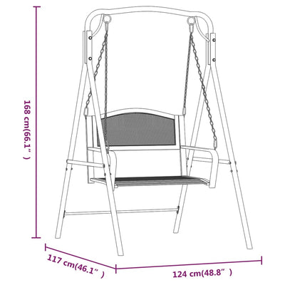 Keinupenkki 124 cm musta teräs