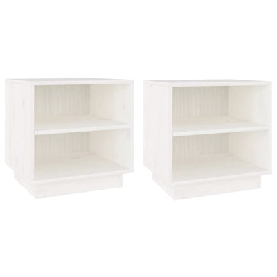 Valkoinen yöpöydät Bejan 40x34x40cm (2 kpl mänty)