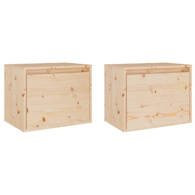 Seinäkaapit 2 kpl 45x30x35 cm täysi mänty