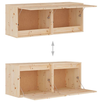 Seinäkaapit 2 kpl 45x30x35 cm täysi mänty