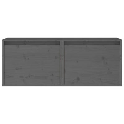 Seinäkaapit 2 kpl harmaa 45x30x35 cm täysi mänty