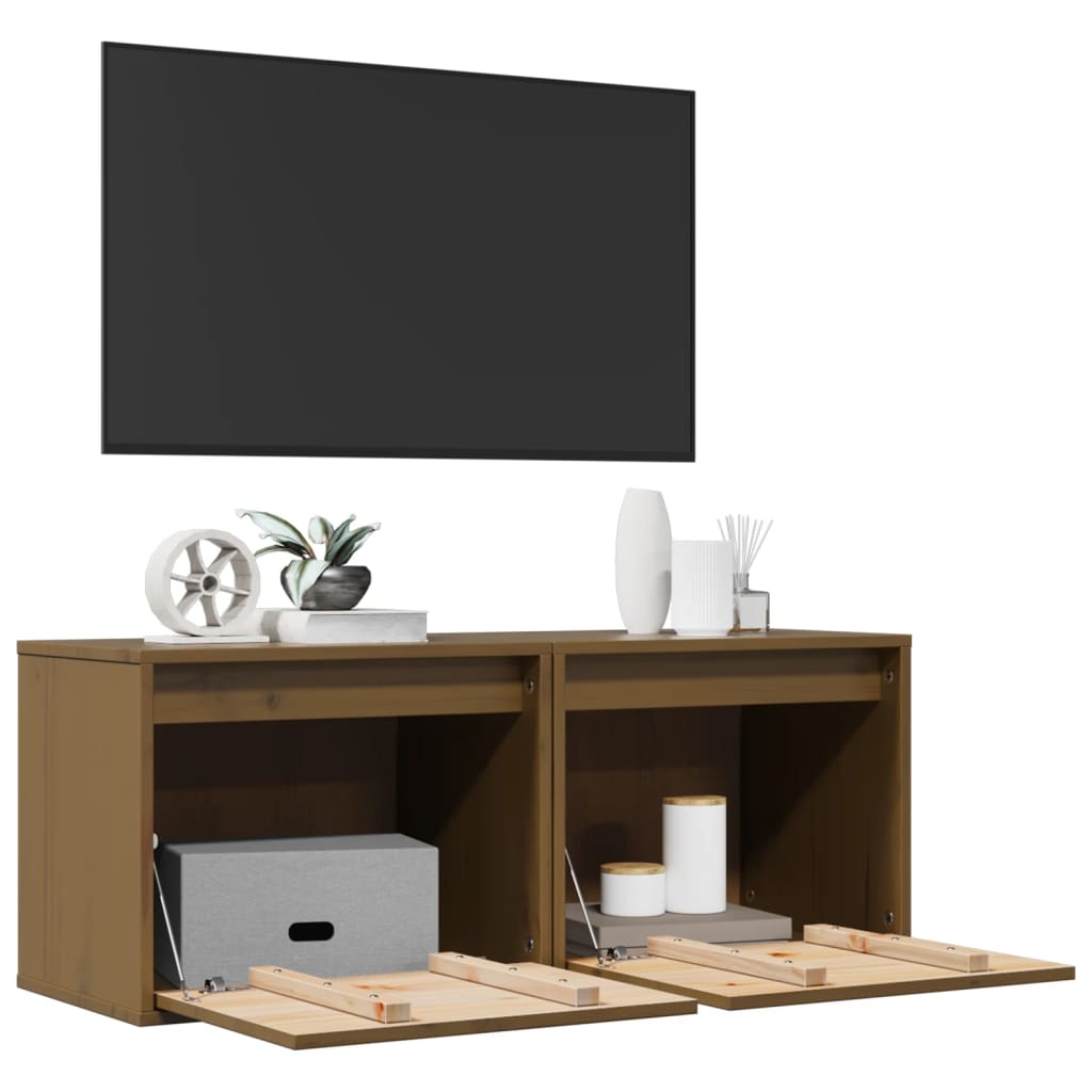 Hunajanruskea seinäkaapit Persec 45x30x35cm (2 kpl, mänty)