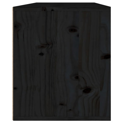 Seinäkaapit 2 kpl musta 45x30x35 cm täysi mänty