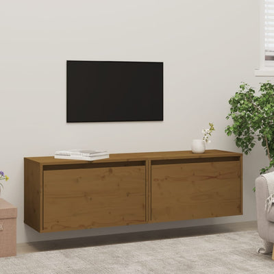 Seinäkaapit 2 kpl hunajanruskea 60x30x35 cm täysi mänty