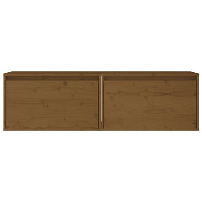 Seinäkaapit 2 kpl hunajanruskea 60x30x35 cm täysi mänty