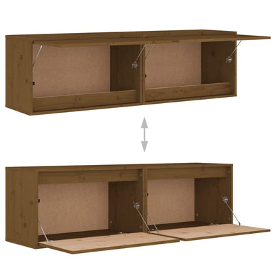 Seinäkaapit 2 kpl hunajanruskea 60x30x35 cm täysi mänty