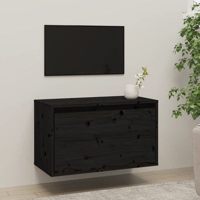 Seinäkaappi musta 60x30x35 cm täysi mänty