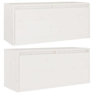 Seinäkaapit 2 kpl valkoinen 80x30x35 cm täysi mänty
