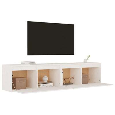 Seinäkaapit 2 kpl valkoinen 80x30x35 cm täysi mänty